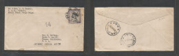 BELGIAN CONGO. 1945 (5 Jan) Gomhari, Kibali Ituri, Paulis - USA, Fresno, CA. Single WWII 75c Fkd Env, Depart Rare Origin - Otros & Sin Clasificación