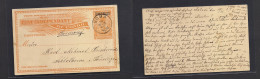 BELGIAN CONGO. 1909 (15 Nov) Matadi - Germany, Schlotheim Via Boma (19 Nov) 15c Orange Ovptd Stat Card. VF Text + Usage. - Sonstige & Ohne Zuordnung