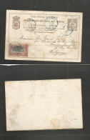 BELGIAN CONGO. 1898 (17 Febr) Tumba - Belgium, Borgehout (23 March)  10 Brown EIC Doble Stationary Card, Used On Wayout  - Altri & Non Classificati