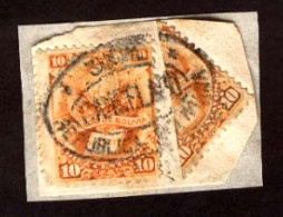 BOLIVIA. 10c + Bisect On Piece, Well Tied. (Sc. $ 50 As Single, 15c Rate A Plus!). Sc. 21a. Used. XF. - Bolivie