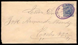 BOLIVIA. Cochabamba Oval Violet Stationery Envelope. VF. - Bolivie