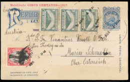 BOLIVIA. 1921 (April 9). 2c Blue Postal Stationery Card Of 1917 Used To Austria Up-rated With 1916 2c Carmine & Black An - Bolivie