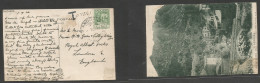 ANDORRA. 1930 (1 Sept) Les Escaldes - UK, Englet. Fkd Ppc. 10 Cms Green, Tied Cds + Taxed T 0,13 1/2 Gold. Fine And Scar - Other & Unclassified