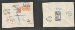 ANDORRA. 1946 (6 Aug) A. La Vieja - Suiza, Dresdorf, Fwded Faong (12 Aug) Sobre Franqueo Multiple Certificado. - Other & Unclassified