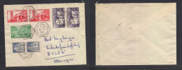 ANDORRA. 1952 (22 July) French Post Office, St. Julien - Essen, Germany. Multifkd Env. Fine. - Otros & Sin Clasificación