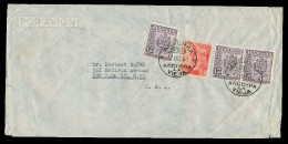 ANDORRA. 1950 (17 Dic). A La Vieja - USA. Via Aerea Tarifa 8ptas 5c Incl Sello Franco España 4ptas Mixto. - Autres & Non Classés