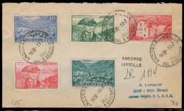 ANDORRA. 1947 (19 Julio). Of Francesa. A La Vielle - USA. Sobre Cert Con Llegada Franqueo Multiple. - Sonstige & Ohne Zuordnung