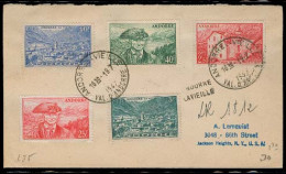 ANDORRA. 1947 (19 Sept). Of Francesa. A La Viella - USA. Sobre Franqueo Multiple (x5) Certificado Con Llegada. - Altri & Non Classificati