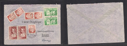 ANDORRA. 1953 (20 Aug) French Post Office. A La Vieille - Germany, Essen. Multifkd Envelope. VF. - Autres & Non Classés