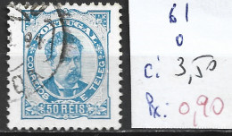 PORTUGAL 61 Oblitéré Côte 3.50 € - Used Stamps
