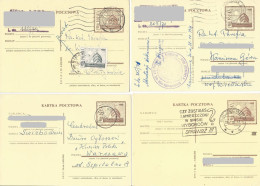 Poland Postcard (2111) Set4+: Used Cp 316 S.66.XII+68.III+71.IV+72.I Yacht In Masuria Sun (postal Circulation) - Ganzsachen