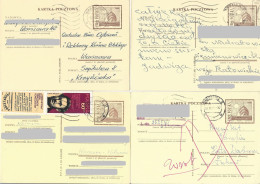 Poland Postcard (2113) Set4+: Used Cp 316 S.66.XII+68.I+71.IV+72.I Yacht In Masuria Sun (postal Circulation) - Ganzsachen