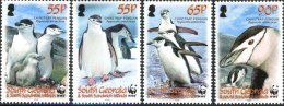 GEORGIE DU SUD 2008 - W.W.F. - Pingouin Chinstrap - 4 V. - Penguins