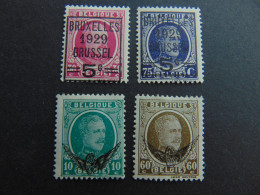 Très Beau Petit Lot De 4 Timbres Neufs Au Type Albert 1er - Collections