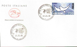 1988 BUSTA CON ANNULLO FDC Il Lavoro Italiano. Industria. 2ª Serie. ALLUMINIA - Chimica