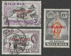 Cameroons Trust Territory. 1960-61 Stamps Of Nigeria Overprinted. 3d, 6d, 1/- Used. SG T5, T7, T8. M3095 - Kamerun (1960-...)