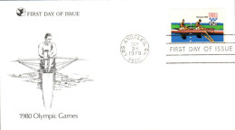 USA ETATS UNIS FDC 1980 JEUX OLYMPIQUES - AVIRON - 1971-1980