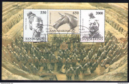 1986 San Marino "Arte Cinese" Usato Con Annullo Primo Giorno Di Emissione Bf 41 - Blokken & Velletjes