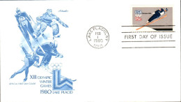 USA ETATS UNIS FDC 1980JEUX OLYMPIQUES LAKE PLACID - 1981-1990