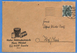 Allemagne Bizone - 1948 - Soulement Le Recto D'une Lettre De Hof - G30711 - Sonstige & Ohne Zuordnung