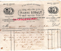 09- FOIX - FACTURE PIERRE GIRALT -FABRIQUE CHAUSSURES  1900- RUE DE LA BISTOUR - Textile & Clothing