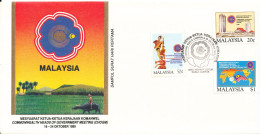 Malaysia FDC 18-10-1989 Commonwealth Heads Of Government Meeting (CHOGM) Complete Set Of 3 With Cachet - Malaysia (1964-...)