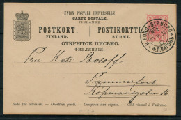 1895 Finland Stationery Postcard Helsingfors / St Petersburg Railway TPO - Tammerfors - Covers & Documents