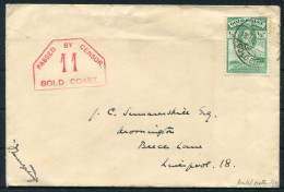 1940 Gold Coast, Civil Censor 11 Cover - Liverpool England - Gold Coast (...-1957)