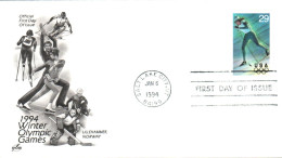 USA ETATS UNIS FDC 1994 J O LILLEHAMMER - 1991-2000