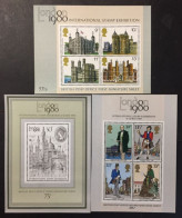 1980 - Great Britain United Kingdom - London Stamp Exhibition - 3 Mini Sheet Unused - F2 - Unused Stamps