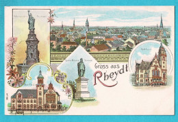 * Rheydt - Mönchengladbach (Nordrhein Westfalen - Deutschland) * (nr 1195) Gruss Aus Rheydt, Rathaus, Neue Post, Old - Mönchengladbach