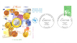 FDC JF - Marianne 0,41 Euro - 1/1/2002 Paris - 2000-2009