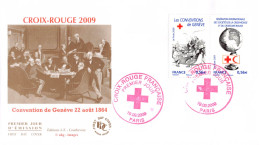 FDC - Croix Rouge 2009, Convention De Genève - Oblit 19/9/2009 Paris - 2000-2009