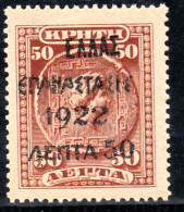 2690.GREECE,1923. 1922 REVOLUTION 50L/50L NEVER ISSUED HELLAS 459 MNH.NOT GENUINE, PRIVATELY MADE, SPACE FILLER - Neufs