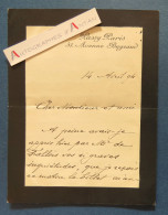 ● L.A.S 1894 Louis CALLA (député De La Seine) - Passy - Paris / La Guierche - Lettre à Eugène GODEFROY - Avenue Bugeaud - Político Y Militar