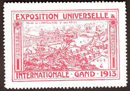 Belgique Belgie Gent Gand 1913 " Exposition Universelle Internationale - Deux Palais " Vignette Sluitzegel - Erinnofilia