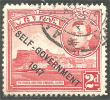 589 Malta Malte 1948 Roi King George VI Victoria Citadelle Citadel Self-government (MLT-179a) - Malte