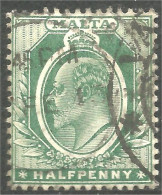 589 Malta Malte Roi King Edward VII Half Penny Green Vert (MLT-174) - Malte