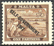 589 Malta Malte One Farthing MH * Neuf (MLT-59) - Malte