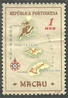 586 Macao Macau Carte De L'ile De Macau Island Map No Gum (MAC-28) - Andere & Zonder Classificatie