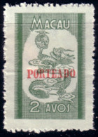 586 Macao Macau PORTEADO 1951 2a Vert Green MVHH * Neuf CH Légère (MAC-18) - Timbres-taxe