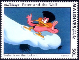 612 Disney Iles Maldives Peter Wolf Pierre Loup Bird Nuage Oiseau Cloud Prokofiev MNH ** Neuf SC (MLD-81b) - Disney