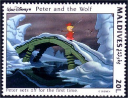 612 Disney Iles Maldives Peter Wolf Pierre Loup Bridge Pont Prokofiev MNH ** Neuf SC (MLD-79b) - Disney