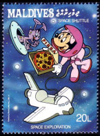 612 Iles Maldives Disney Space Pizza Navette Shuttle MNH ** Neuf SC (MLD-76a) - Maldives (1965-...)