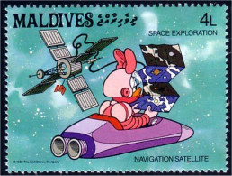 612 Iles Maldives Disney Space Navigation Satellite MNH ** Neuf SC (MLD-73d) - Telecom