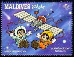 612 Iles Maldives Disney Space Solar Panels Communication Satellite MNH ** Neuf SC (MLD-74a) - Malediven (1965-...)