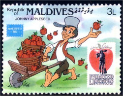 612 Iles Maldives Disney Johnny Appleseed Apple Pomme MNH ** Neuf SC (MLD-66c) - Alimentazione