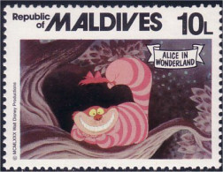 612 Iles Maldives Disney Alice Chat Cat Katz MNH ** Neuf SC (MLD-44a) - Maldives (1965-...)