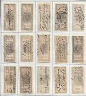 FISCAUX   EFFET 15 TIMBRES   TYPE ETOILE DE BARRE 1864 Entre N°78 ET N°100 Cote + De 250€ - Autres & Non Classés