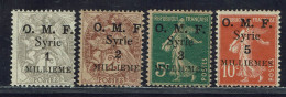 Syrie. 1920. N° 25 à 28* TB. - Unused Stamps